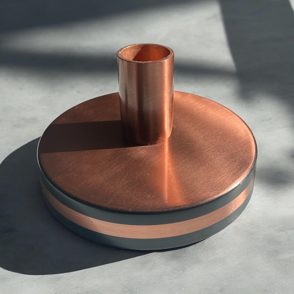 Kerzenständer kupfer/schwarz 6cm