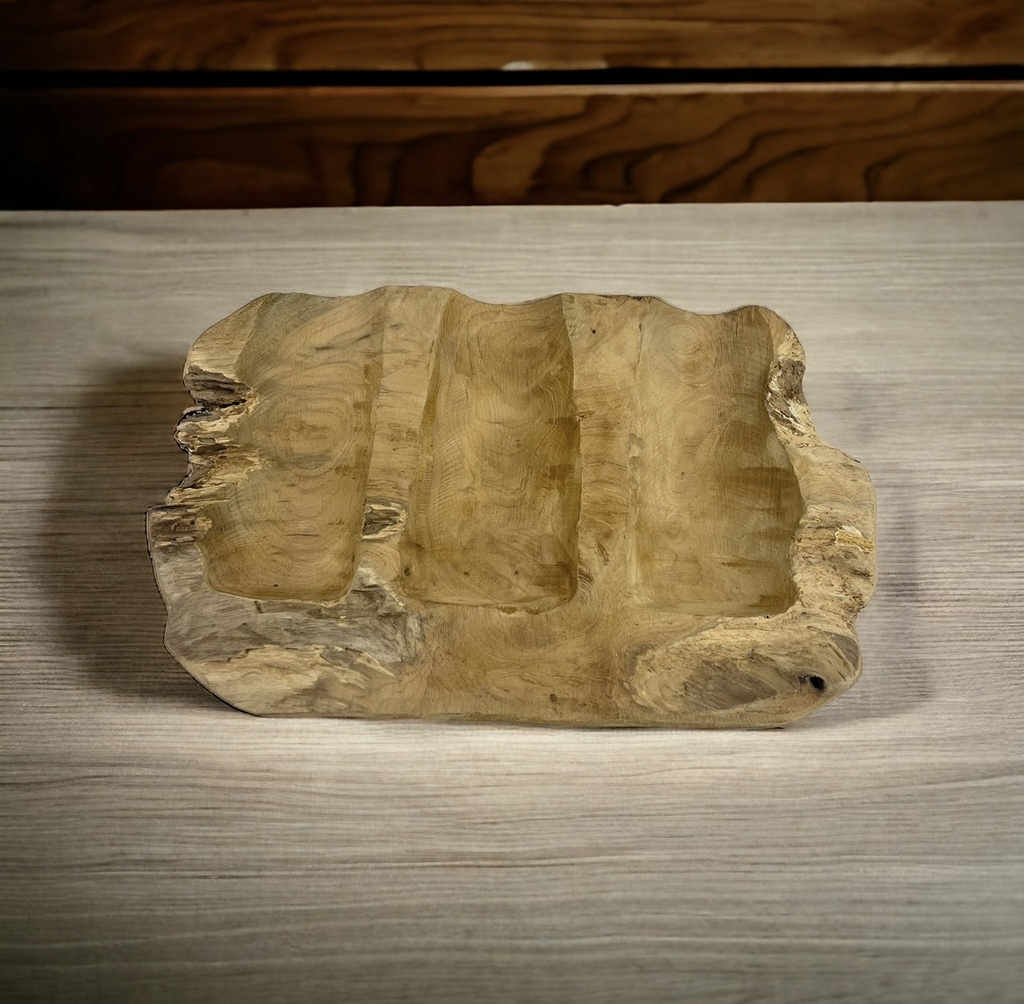 Flaschenhalter aus Teakholz für 3 Flaschen