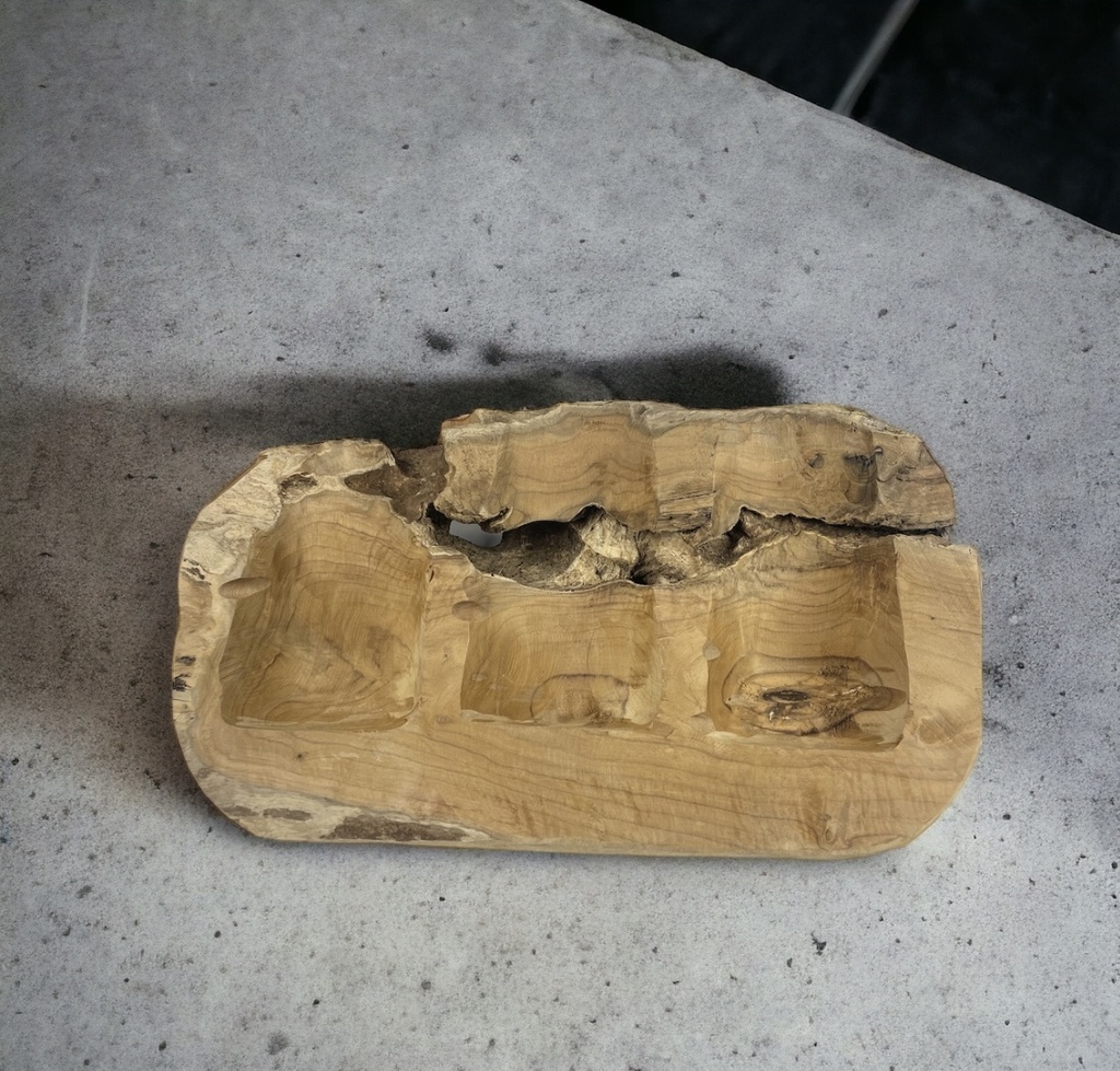 Flaschenhalter aus Teakholz für 3 Flaschen