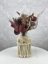 Macrame Vase 10x10x20cm mit Trockenblumenstrauß Größe M
