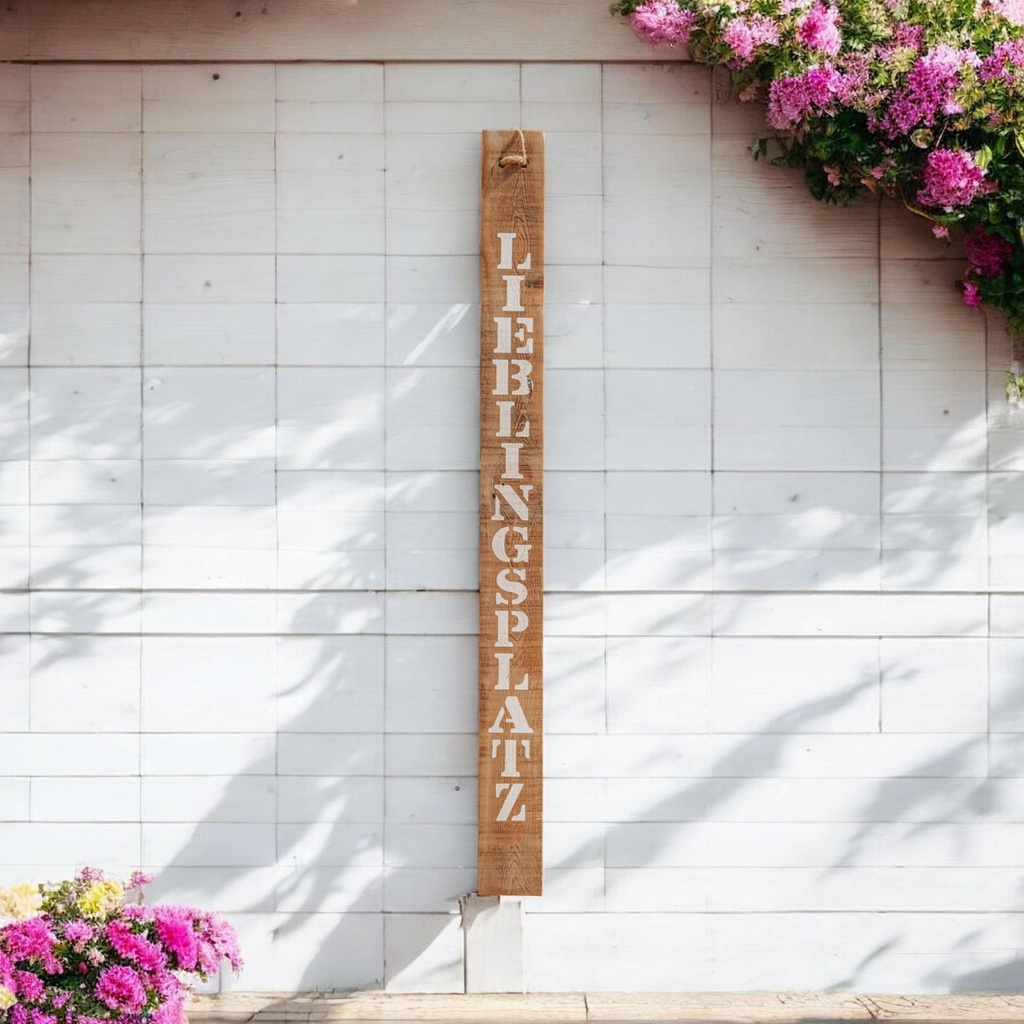 Holzschild "Lieblingsplatz" 118 x 10 x 2cm