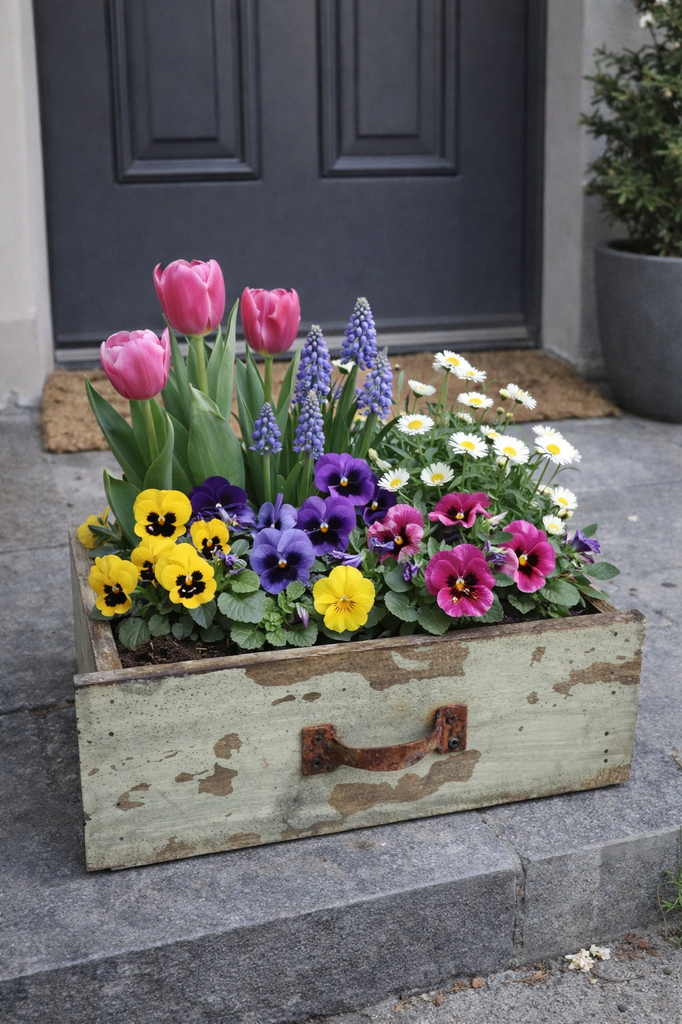 Deko - Schublade altweiß 24/22,5 x 22 x 8cm