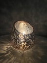 Teelichthalter "Stella" rosa/silber 11x12cm