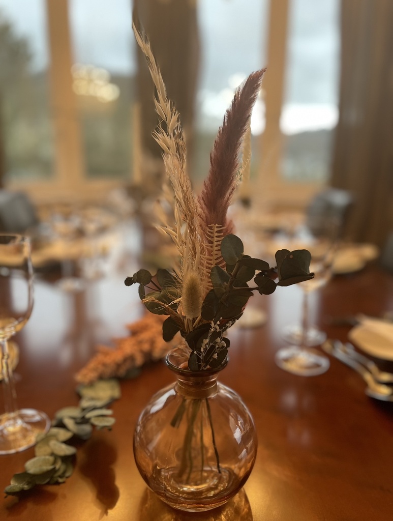 Glasvase beige/kupfer "Maila" H: 13,5cm D: 10cm