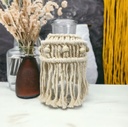 Vase "Greta" mit Macrame 10x10x20cm mit Kunstfederzweig