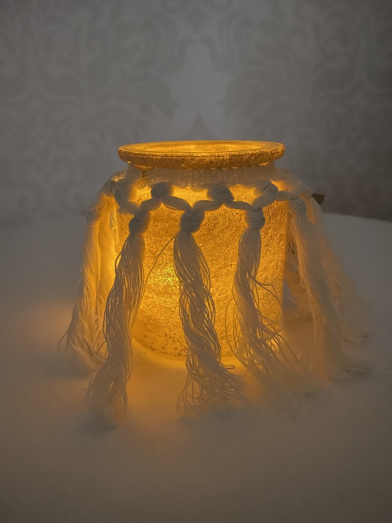 Teelichthalter "Zoe" mit Macrame