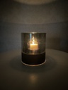 Teelichthalter aus Glas silber/schwarz D: 14cm
