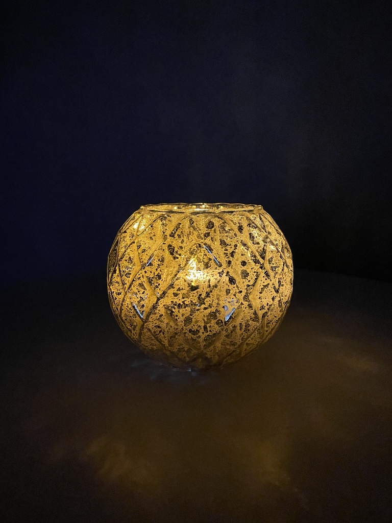 Kerzenglas mit beweglicher Flamme silber 12 cm x 10cm mit Timer