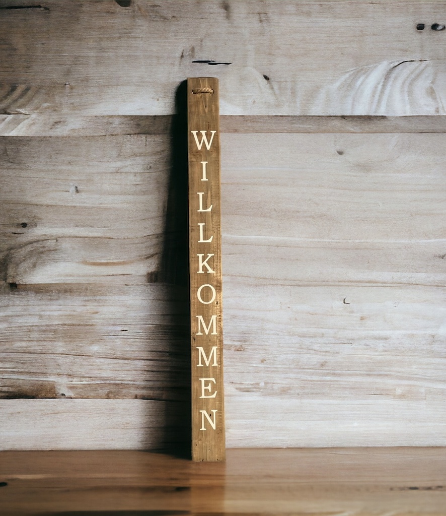Holzschild "Willkommen" L: 118cm B: 10cm