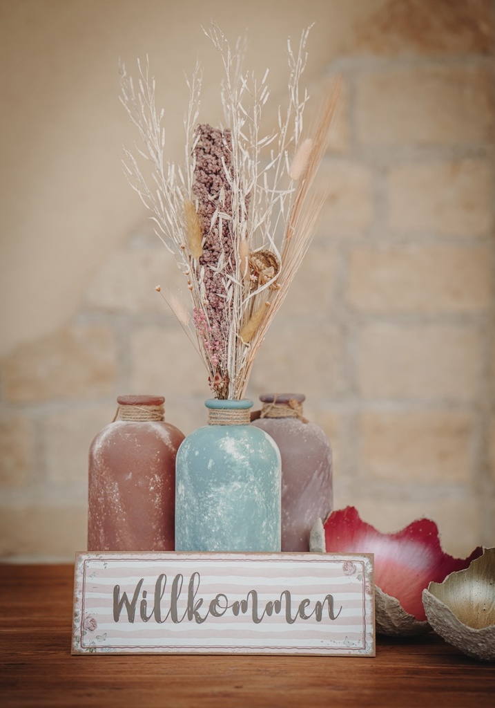 Holzschild "Willkommen" 30 x 10cm