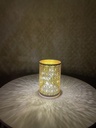 Glaszylinder matt weiß mit Muster 10 cm x 15 cm mit Timer 8 LED