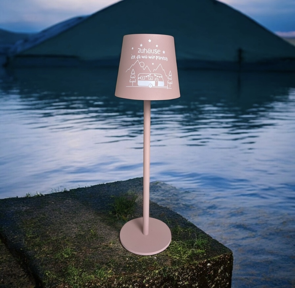 LED Tischlampe beschriftet