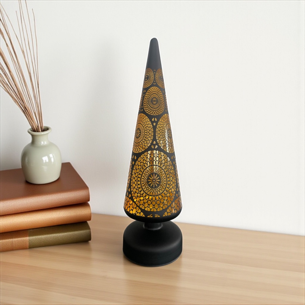 Glasbaum "Marrakesch" Schwarz/Gold H: 30cm