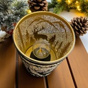 Glaszylinder matt schwarz mit Rentier H: 16cm