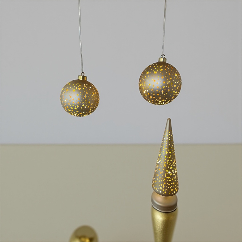 Glaskugel matt champagner/ gold D: 12cm