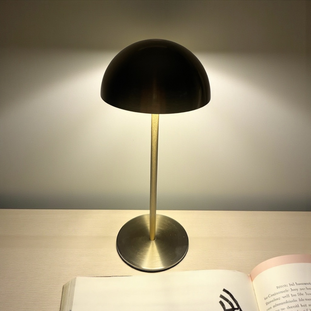 Tischlampe rund, gold H: 22cm wiederaufladbar