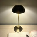 Tischlampe rund, gold H: 22cm wiederaufladbar