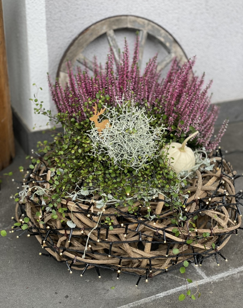 Weidenkorb D: ca. 40cm beleuchtet