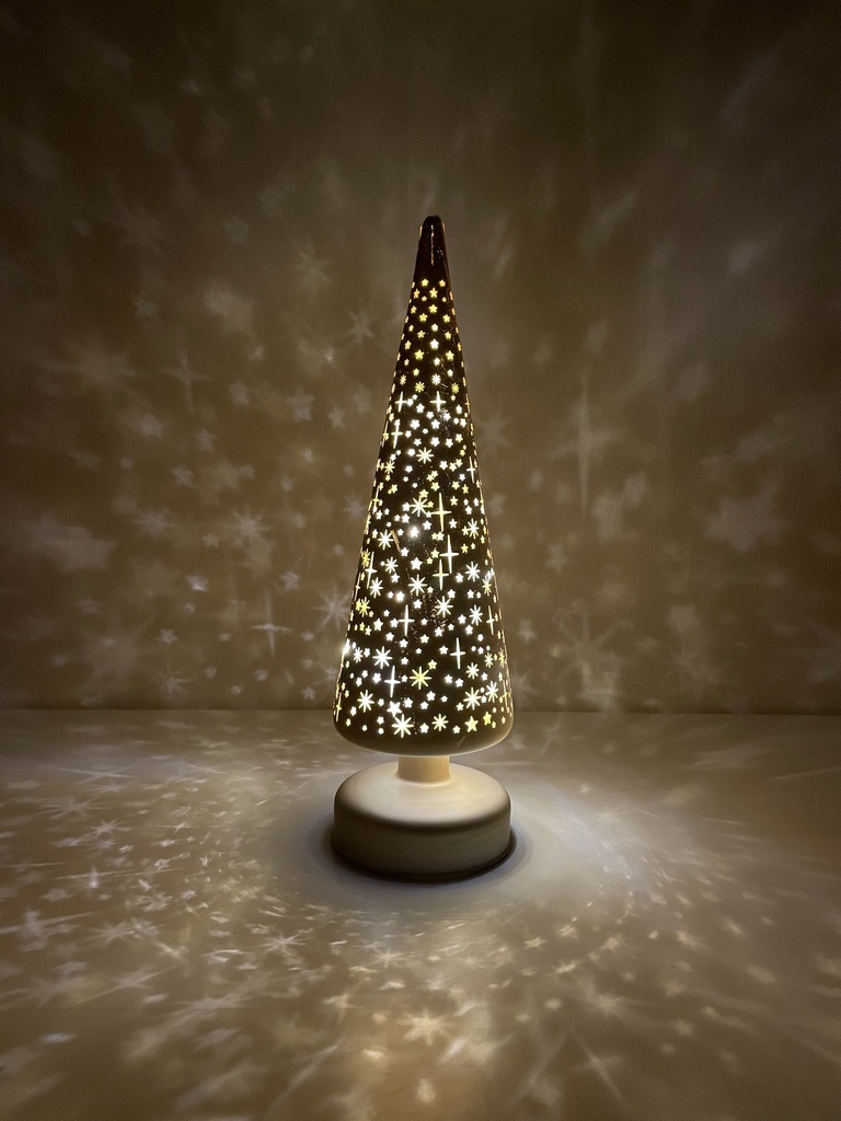 Glasbaum matt champagner H: 30cm