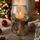 Wurzel mit Glas 18cm x 13cm x 18cm natur