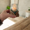 Wurzel mit Glas 18cm x 13cm x 18cm natur