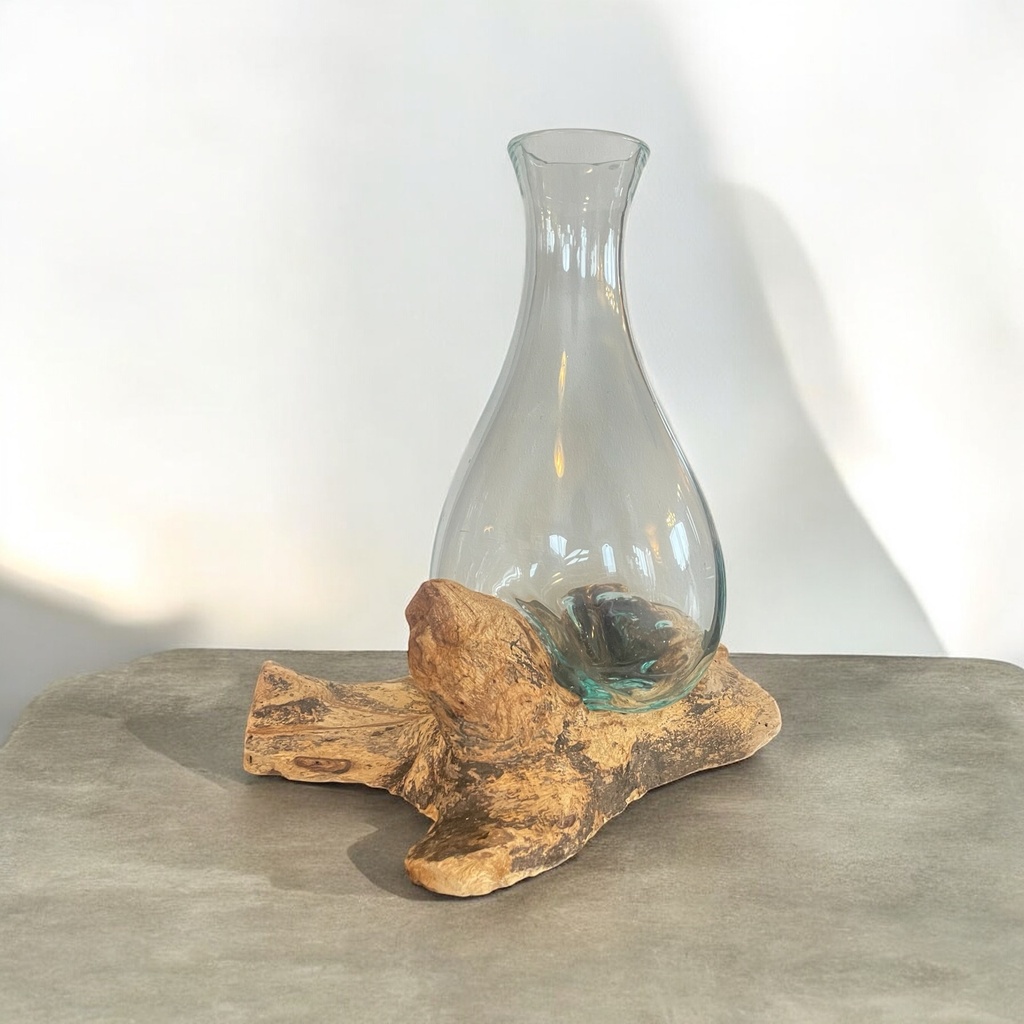 Wurzel mit rundem Glas 23 x 15 x 16 cm