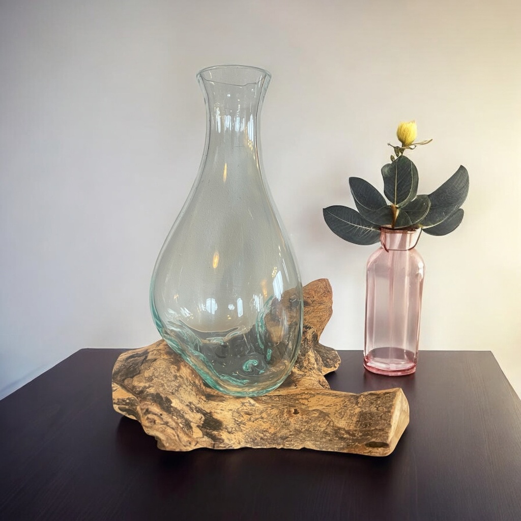 Wurzel mit Glasvase 22 x 17 x 27cm