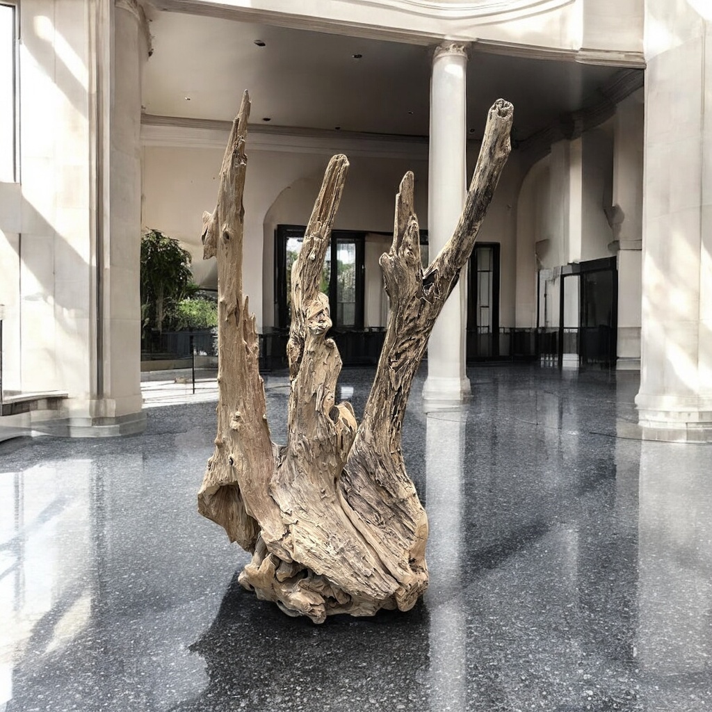 Wurzel aus Teakholz / Größe: ca. 70x50x155 cm