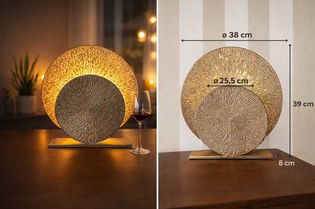 Tischlampe gold H: 39,5cm