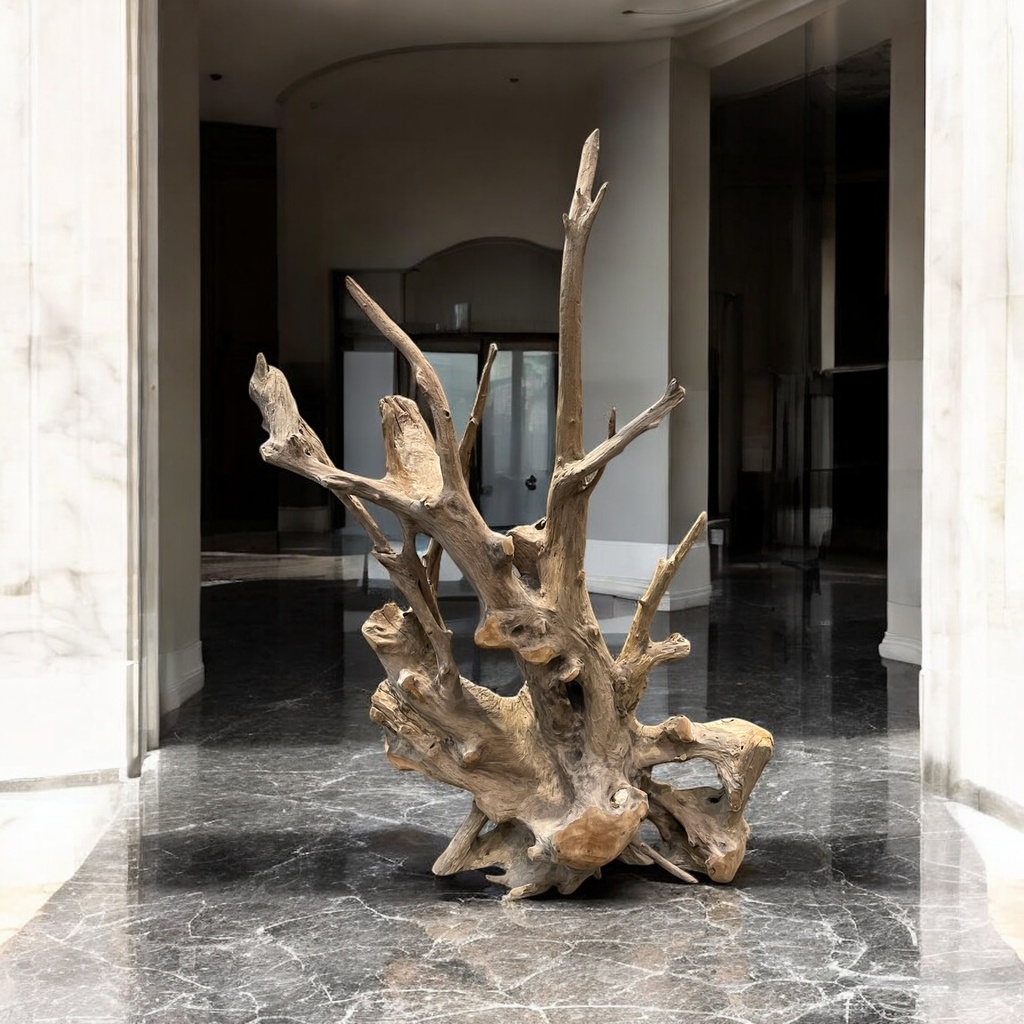 Wurzel aus Teakholz / Größe: ca. 70x50x155 cm
