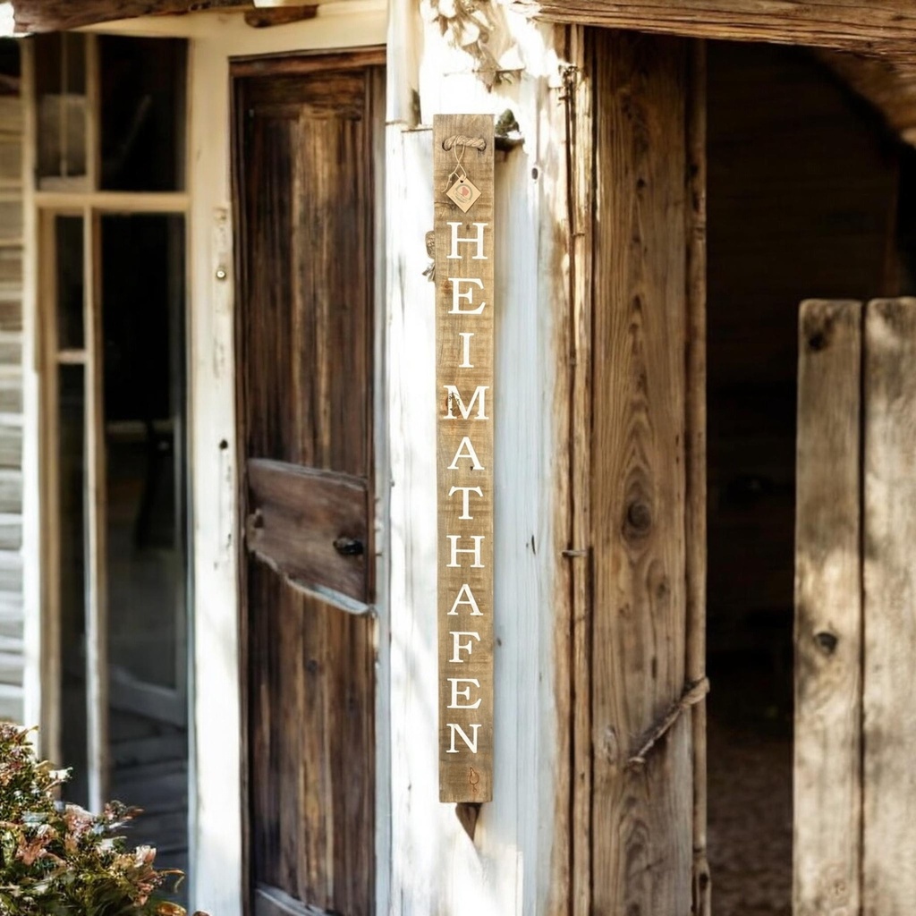 Holzschild "Heimathafen" 118x10x1,5cm