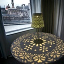 Solar Tischlampe metall 12x12x28cm