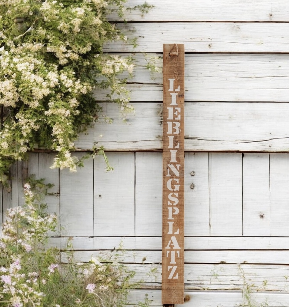 Holzschild "Lieblingsplatz" 118 x 10 x 2cm