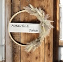 Hoop mit Wunschtext und Trockenblumen D:30cm