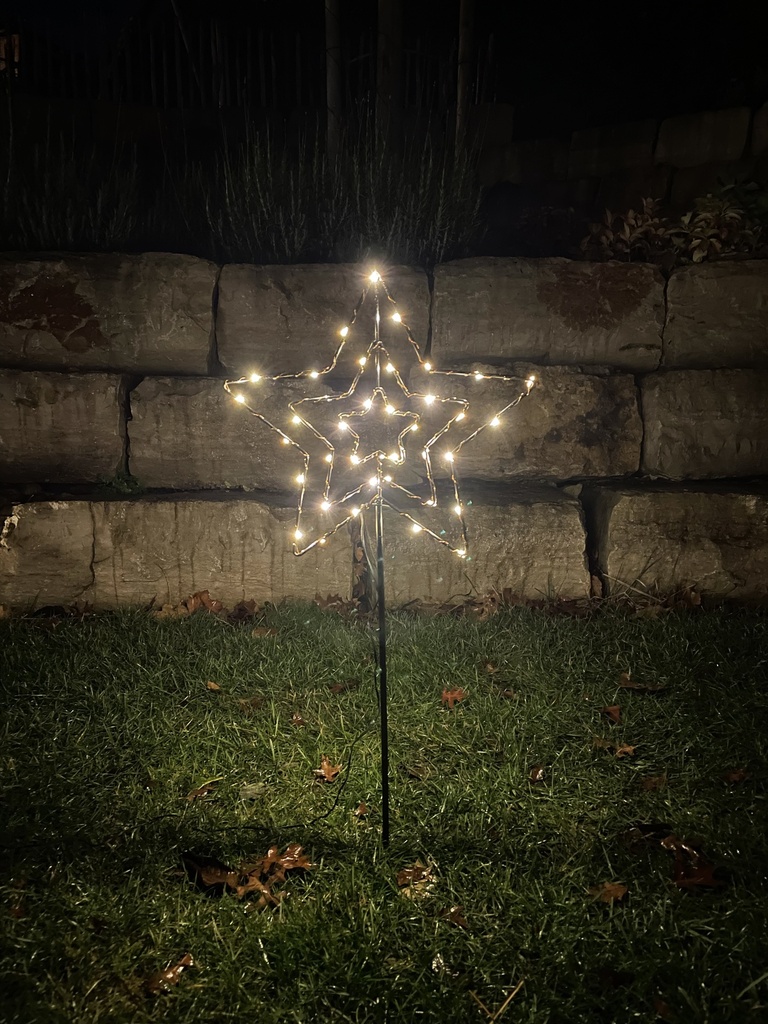 LED Outdoor Stern 3 Lagen mit Timer 34cm