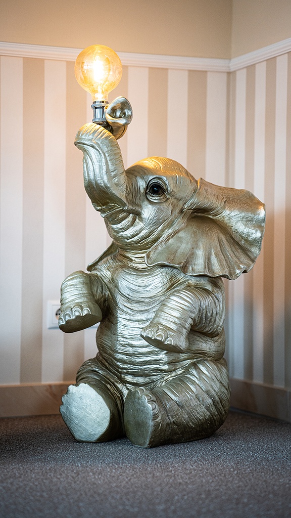 Lampe "Elefant" champagner H: 89cm