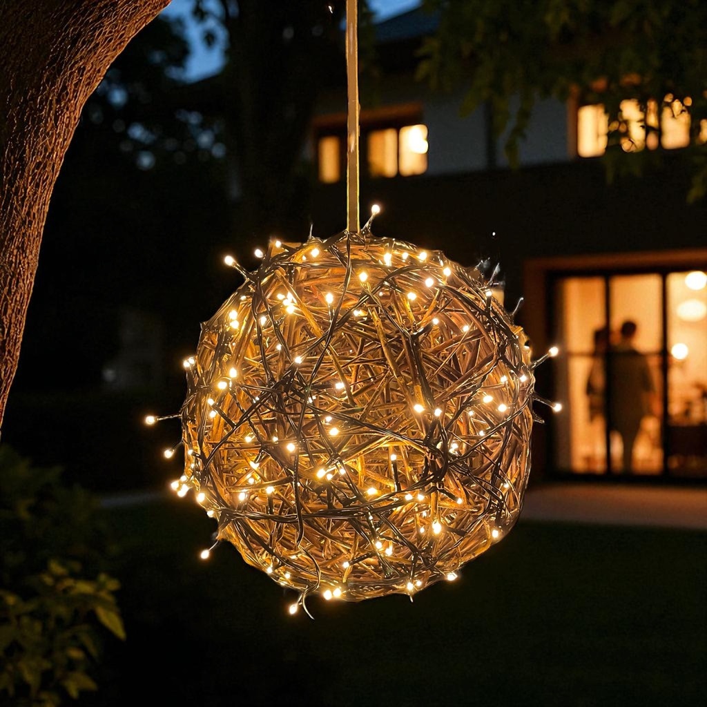 Weidenkugel D: 30cm beleuchtet