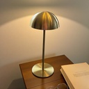 Tischlampe rund, gold, stufenlos dimmbar H: 22cm wiederaufladbar