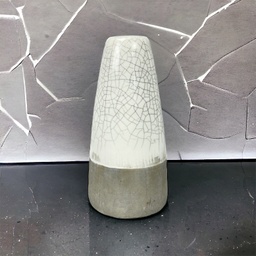 [A627] Vase "Elisa" Keramik 8x18cm Creme/Taupe