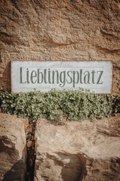 [A736] Metallschild "Lieblingsplatz" 30 x10cm