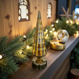 [A1031] Glasbaum Diamant Matt Gold H: 30cm