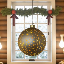 [A1035] Glaskugel matt champagner/ gold D: 12cm