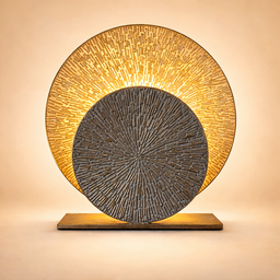 [A1048] Tischlampe gold H: 39,5cm